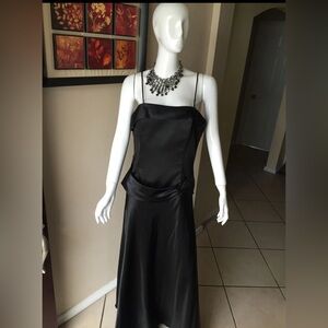 Elegant Black Satin Dress